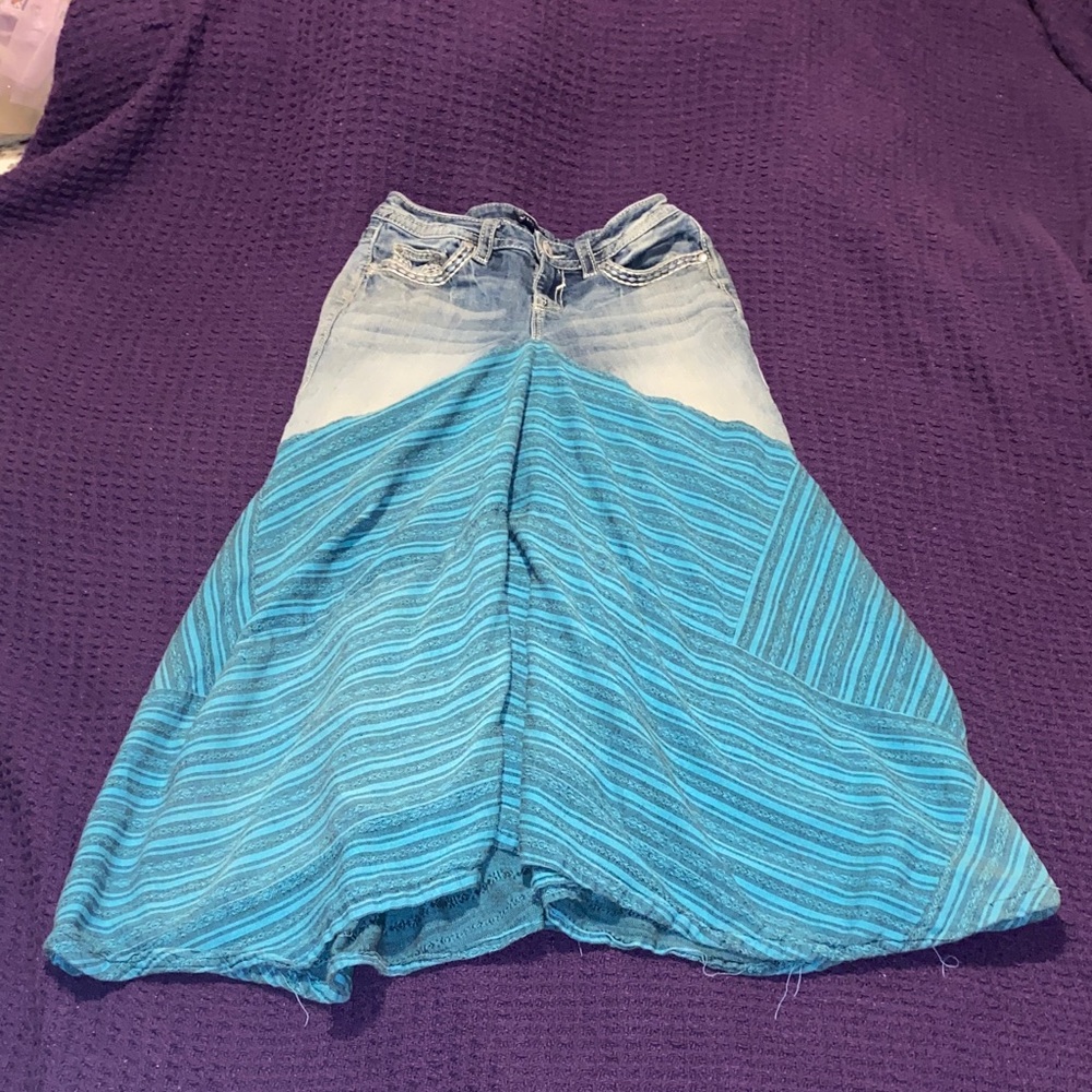 Blue Denim and Striped Skirt, Vigoss size 4